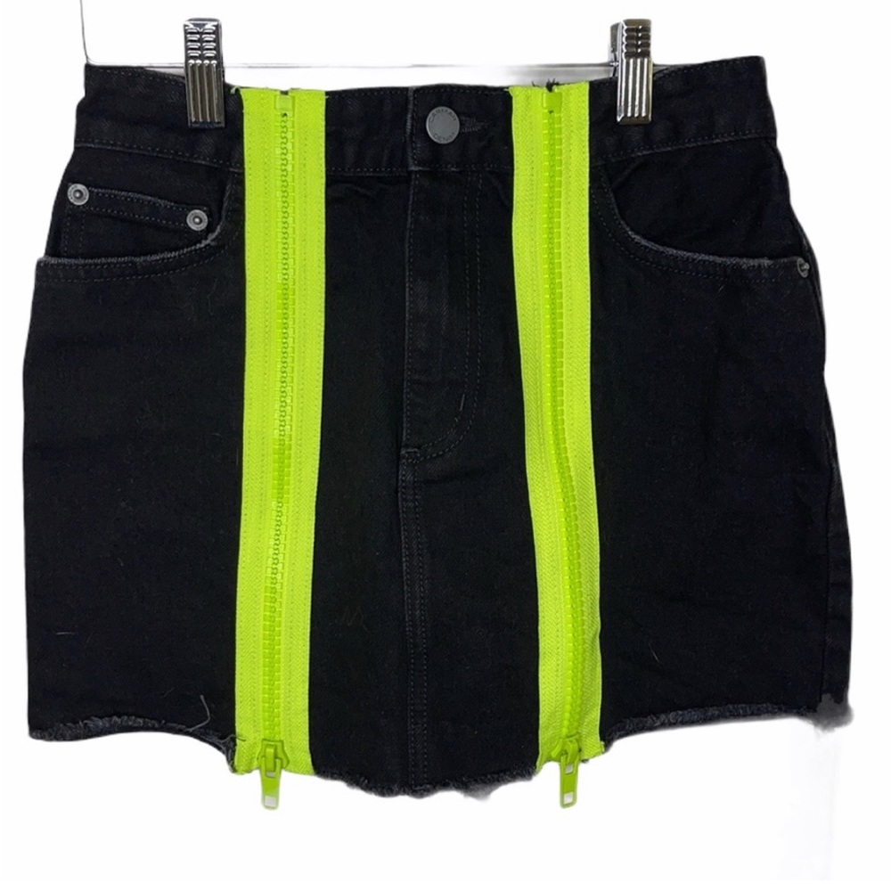 Carmar Colin Black Denim Neon Zipper
Mini Skirt